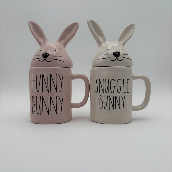 Rae Dunn Other - Pre-Owned Easter Theme Artisan Collection Rae Dunn Mugs With Bunny Toppe…